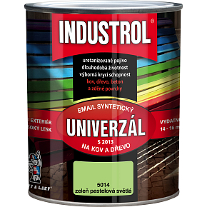 Industrol S2013 univerzál lesk vrchní barva na kov a dřevo, 5014 zeleň pastelová světlá, 750 ml