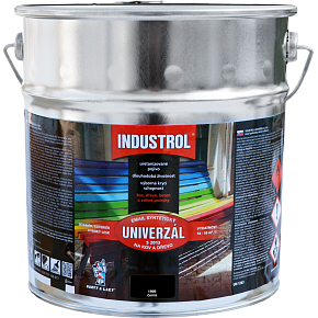 Industrol S2013 univerzál lesk vrchní barva na kov a dřevo, 1999 černá, 9 l