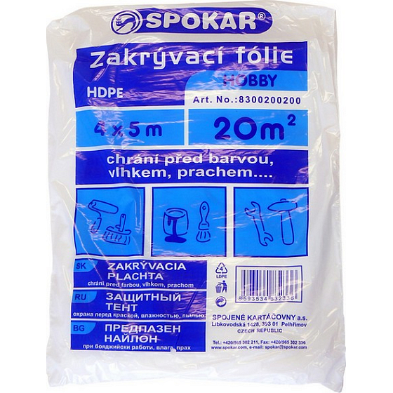 Spokar Profi Zakrývací fólie HDPE,5 µ, 20 m?, 4 × 5 m