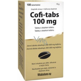 Vitabalans Coffi Tabs tablety s obsahem kofeinu pro nabuzení a stimulaci organismu 100 tablet